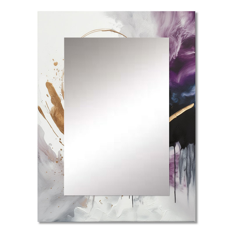 Circlar Design Solid Marble Art II - miroir mural unique en marbre, miroir doré, impression d'art en métal, 32 po x 24 po