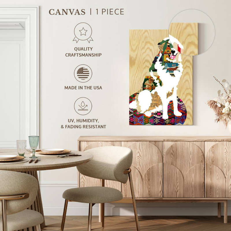 Brampt Collage Pyrenees Dog, 51" H x 34" W