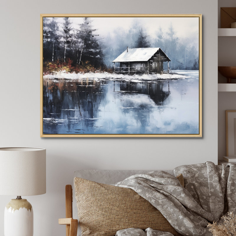 Cozy Snow Cabin IV sur toile, H 34 po x l 44 po x P 1,5 po, Cadre naturel flottant