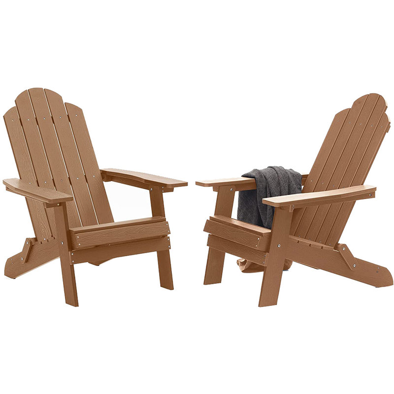 Suzzette Foldable Outdoor Adirondack Set, Brown
