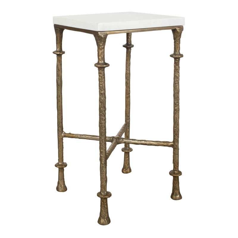 Penelope White Marble Accent Table