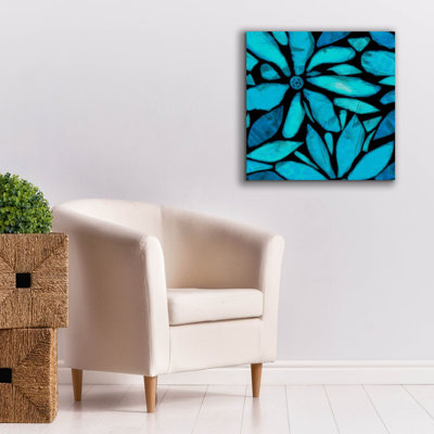Epic Graffiti 'Black And Blue 1'  by Alonzo Saunders Canvas Wall Art, 26" x 26"