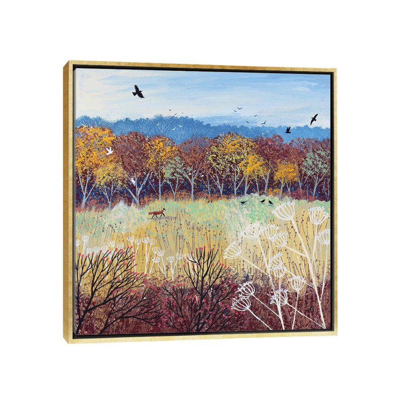 Or bruni par Jo Grundy, reproduction d’art, Pas de tapis, H 37 po x l 37 po x P 1,5 po, Toile encadrée d'or
