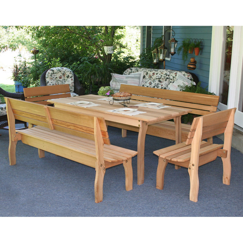 Ensemble de salle à manger 5 pièces Tifton Cedar, 58 po, Aucune finition