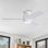 44"   Flush Mounted Led Ceiling Fan With Remote ,3 Reversible Plywood Blades