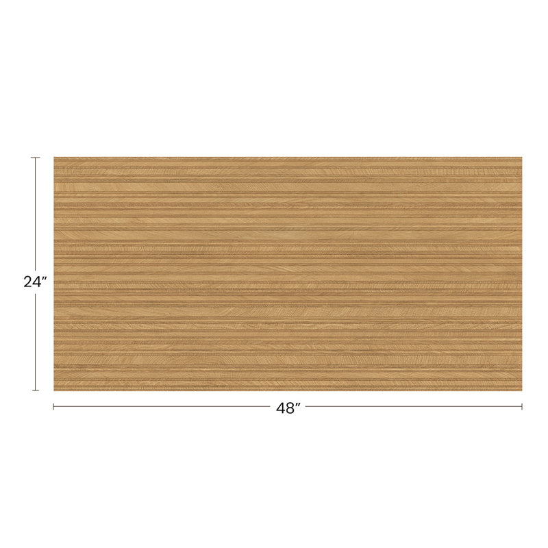 Bespoke Wood 24X48 3D Slat Noyer, Beige foncé