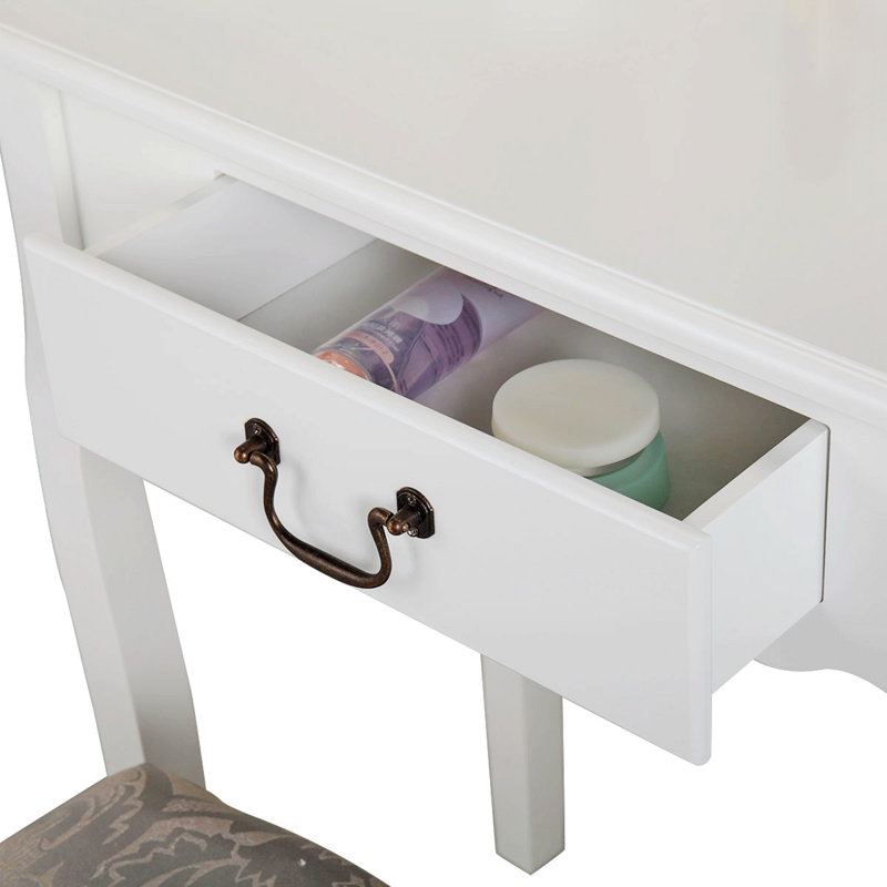 Ensemble coiffeuse avec tabouret et miroir Philpot