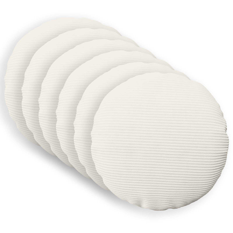 Blue Cushion Cover, Round 60cm, Cream