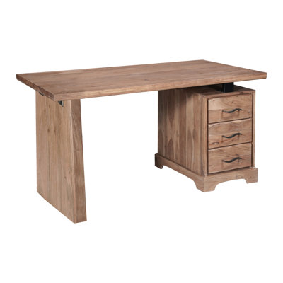 Bureau Chaliyah en bois massif d'acacia, 173 cm (68 po), brun foncé