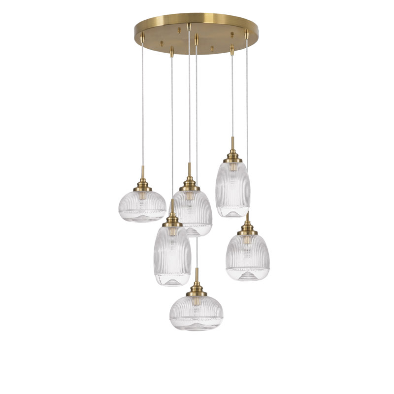 6 - Light Satin Gold Cluster Pendant