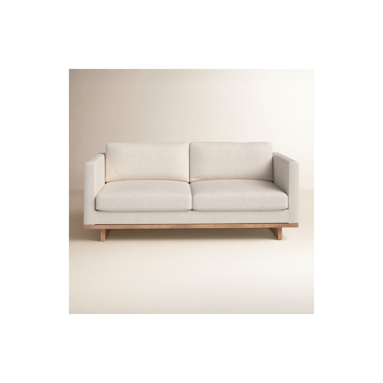 Menades 84'' Upholstered Sofa, Irving Taupe, Antique Cocoa