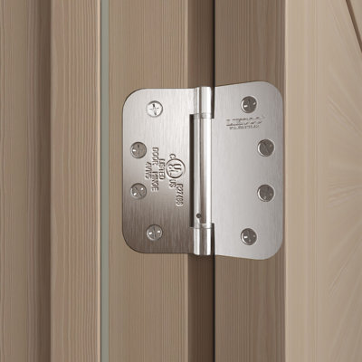 3 Pack Polished Chrome Self-Closing Heavy Duty Mortise Fire Rated Door Hinges 4" × 4"