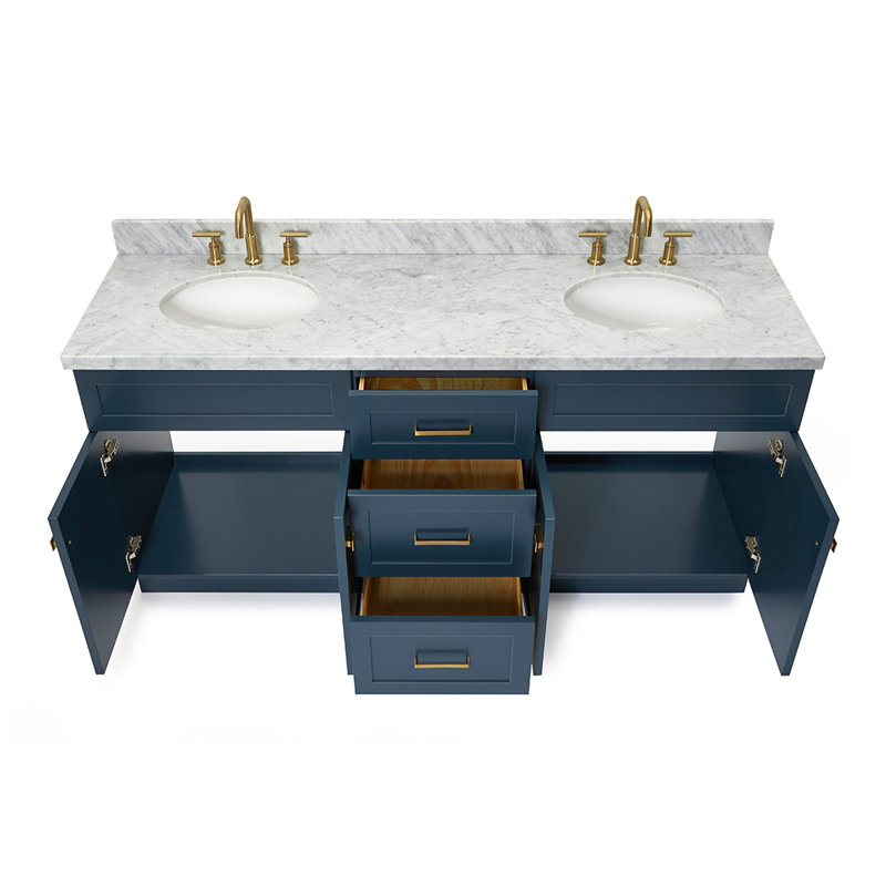 Ensemble de meuble-lavabo double 73 po Abell, Bleu minuit