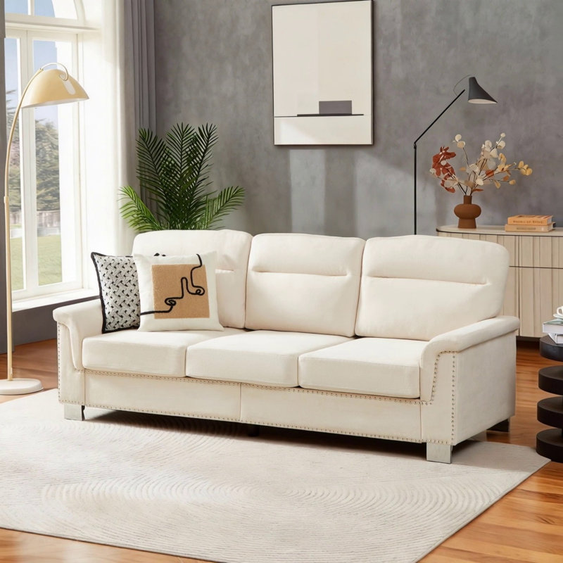 Canapé 3 places 82 po, Beige