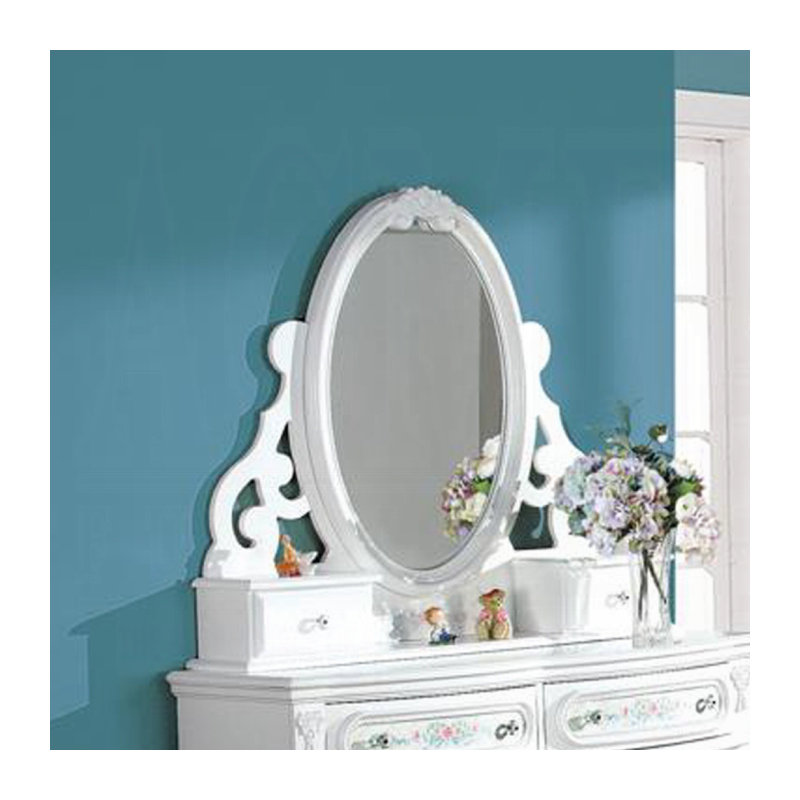 Miroir Flora avec bijoux, Blanc