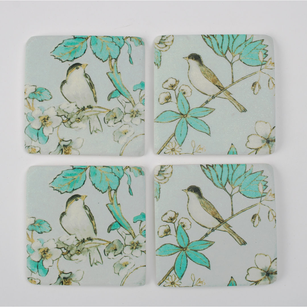 Resin Square 4 Piece Coaster Set