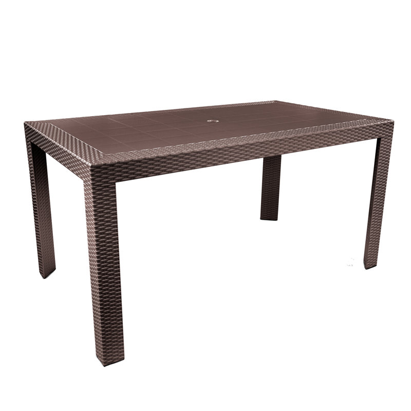 Nashia Modern Dining Table with Weave-Style Design – Durable All-Weather Polypropylene Indoor & Outdoor Table for Patio, Backyard, Garden & Balcony