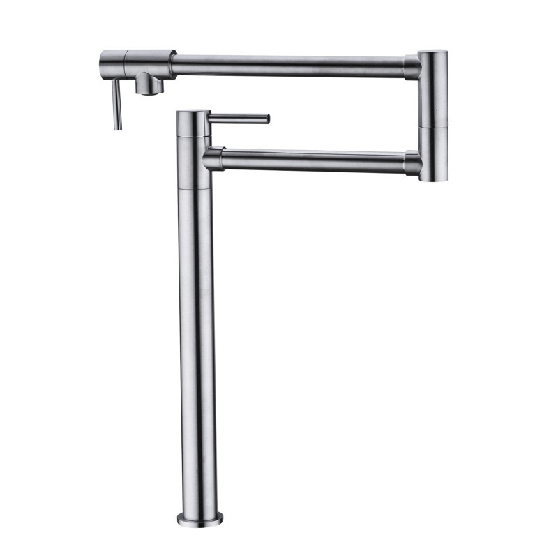 Brushed Nickel Pot Filler Faucet With Extension , Double Handles For Optimal Water Control, Corrosion And Fingerprint- Surface, Smooth Quiet Flow Aerator - Nickel, Precise Quality Splash-