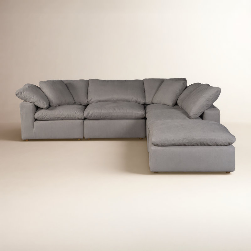 Terra Condo Dream Modular Sectional Livesmart Fabric Cream, Light Gray Performance