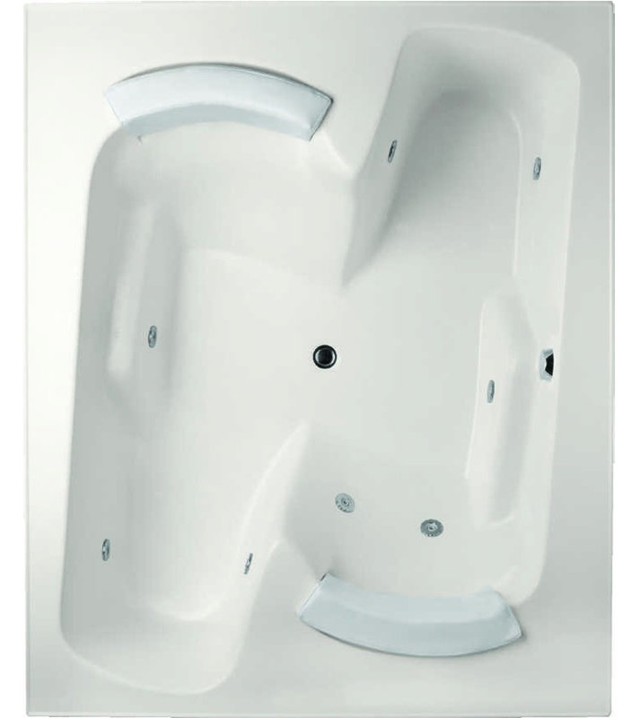Baignoire encastrée 72 po x 60 po Designer, Blanc