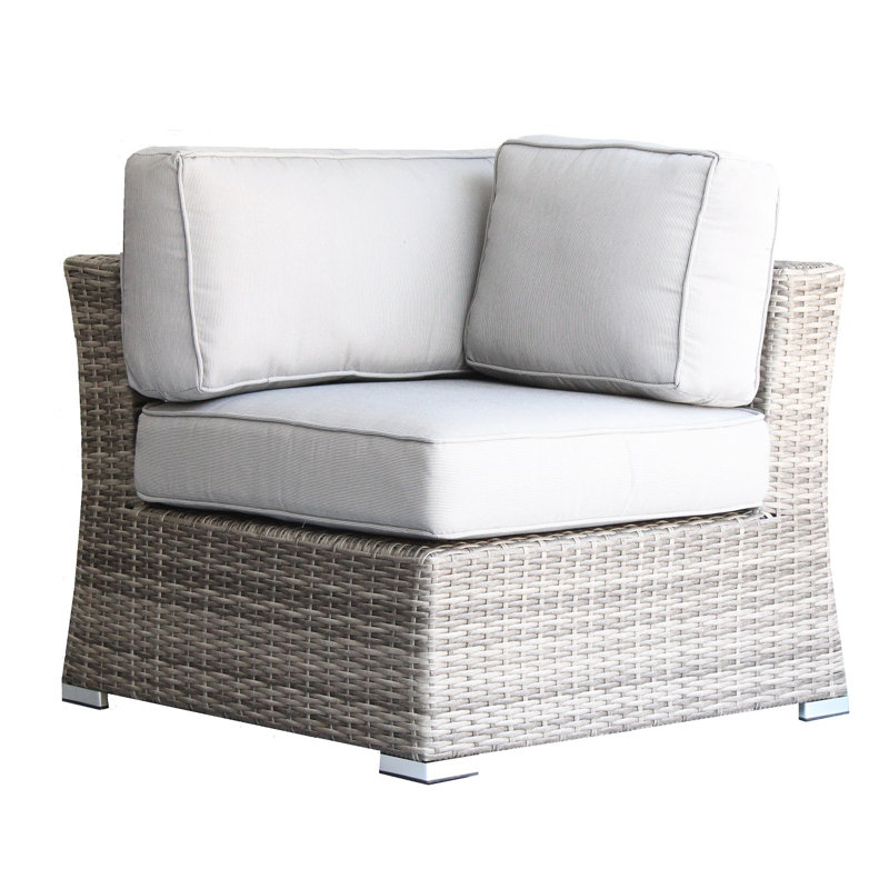Saffi Wicker Fully Assembled 7 - Person Seating Group with Cushions, Mixed Gray