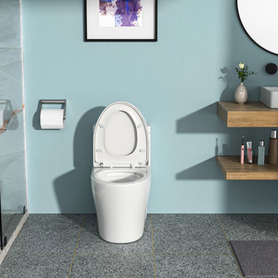 Ceramic Toilet With Efficient Dual Flush And Calm Seat Modern Comfortable - 28.5 In Depth