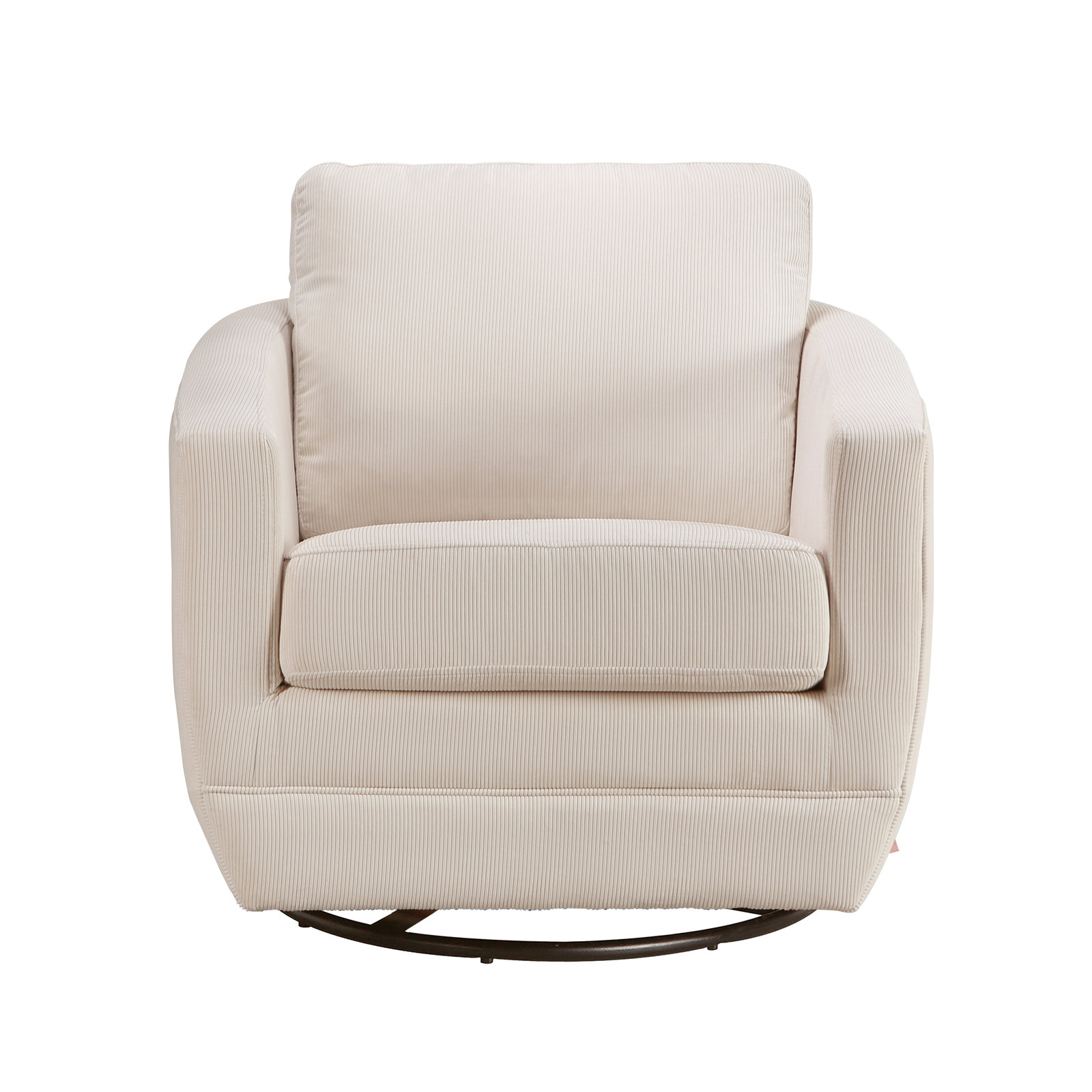 Gogh Linen Swivel Glider, Ivory Corduroy