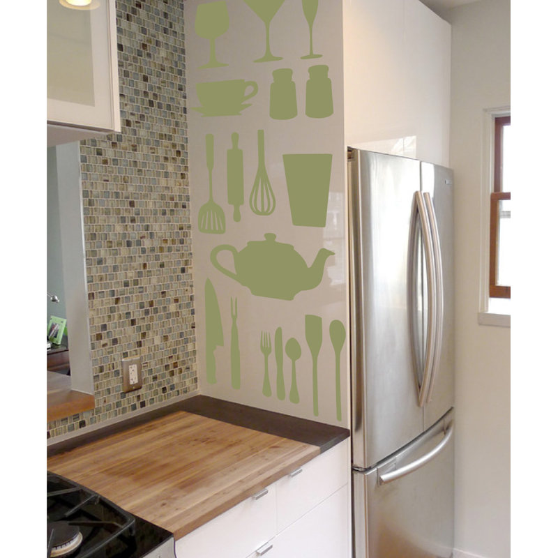 Food & Beverage Non-Wall Damaging Wall Decal, Olive, 51" H x 40" W x 0.01" D