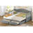 Wooden Daybed With Trundle, Extendable Daybed With Two Storage Drawers-1505523938