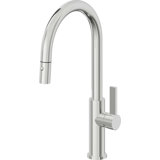 Corsano Contemporary Pull Down Kitchen Faucet with Button Sprayer High Arc Spout and FB Series Handle