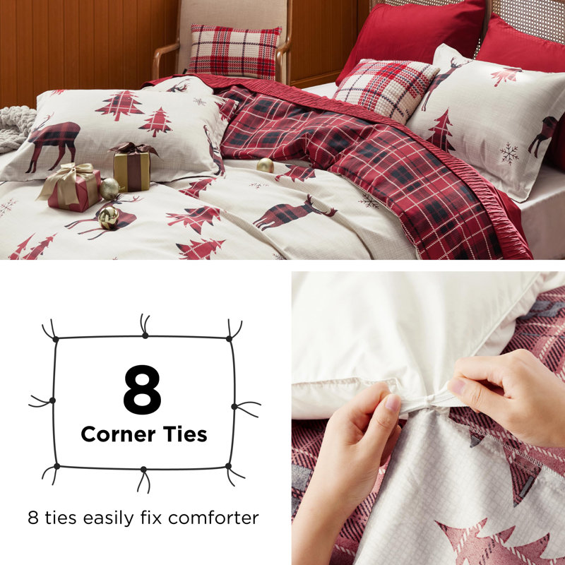 Ensemble de housse de couette Literie-Snow US, Rouge Savvy, Très grand lit