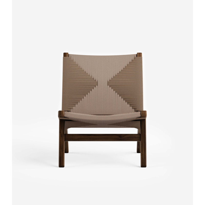 Masaya Lounge Chair, Coffee / Khaki Cross Braided Cord