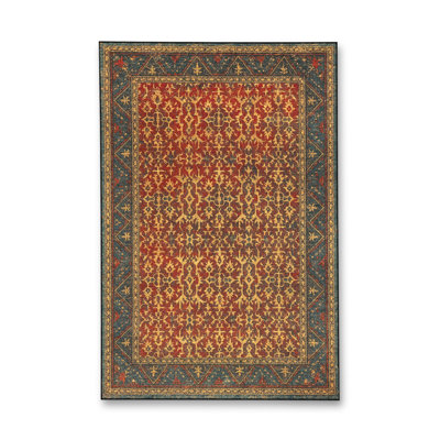 Tapis bleu tissé lavable rétro Mosso