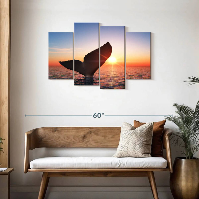 Brampt Whale Tail At Sunset, 27" H x 43" W