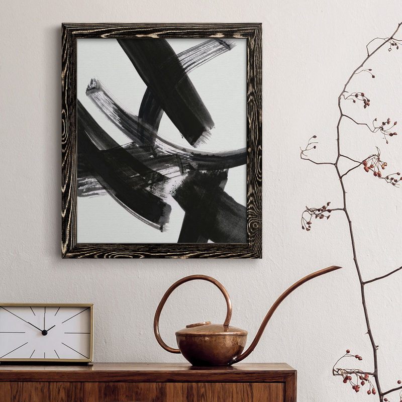 Black Magic I - peinture sur toile encadrée, H 37,5 po x l 27,5 po x P 1,5 po, Noir