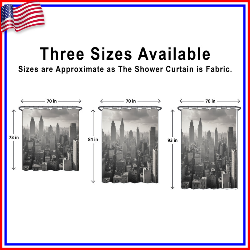 Rideaux de douche New York City, 70 po L x 84 po H