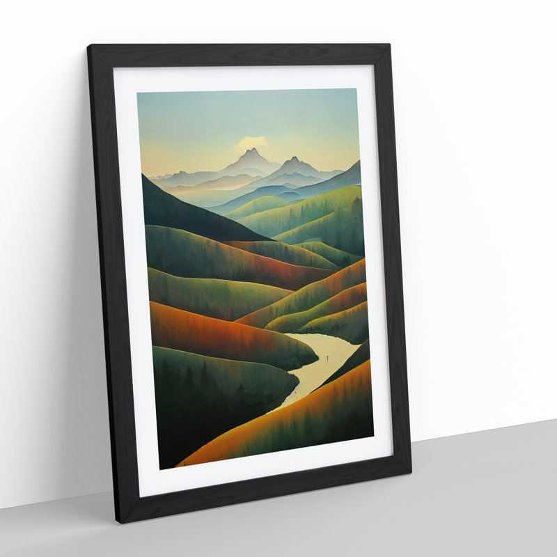 Mountain - Single Picture Frame Print, 64cm H x 46cm W x 2cm D, Black