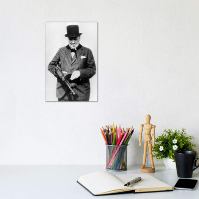 Winston Churchill Visits Troops Who Are Protecting England from German Costal Invasion 1 Piece Wrapped Canvas Wall Art