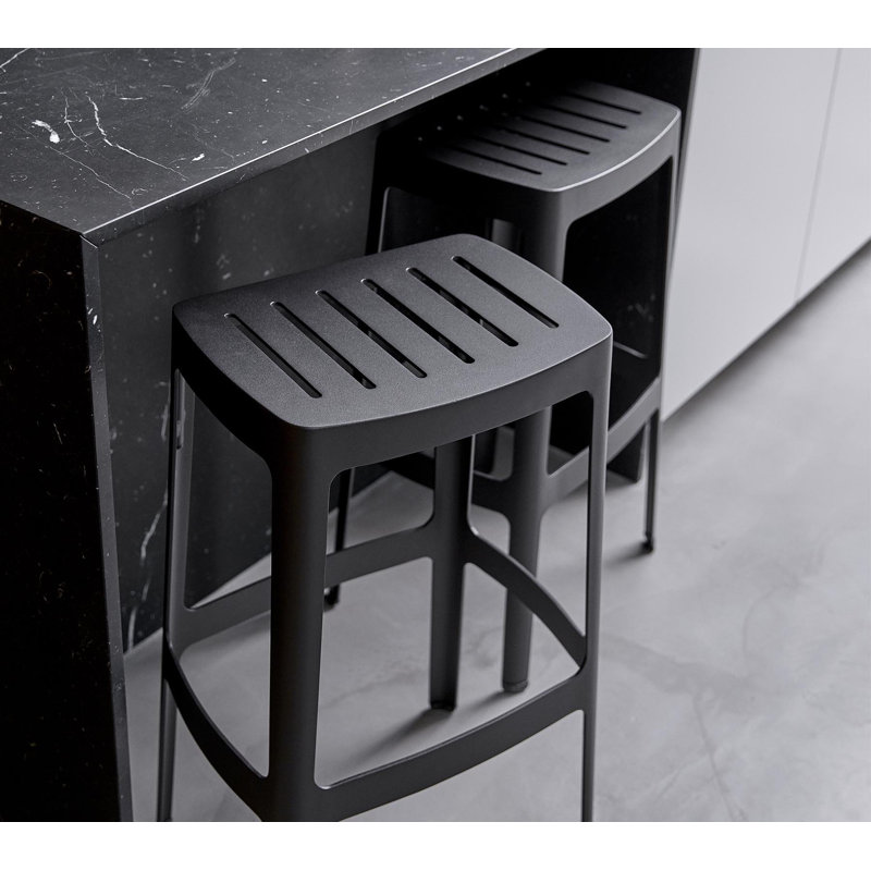 Cut Patio Bar Stool, Black