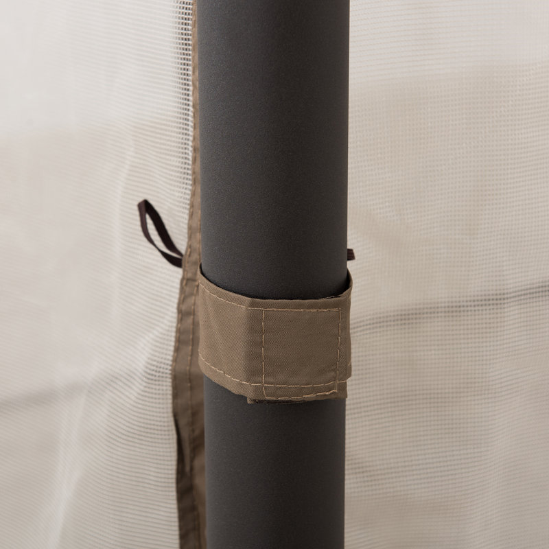 Beige Polyester Mosquito Netting for 9.5x9.5 ft Gazebo