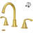 8 Inch 3 Hole 2 Handle Widespread Brushed Gold Bathroom Sink Faucet, Modern Bathroom Faucet With Metal Pop Up Drain And Water Supply Lines-118808396