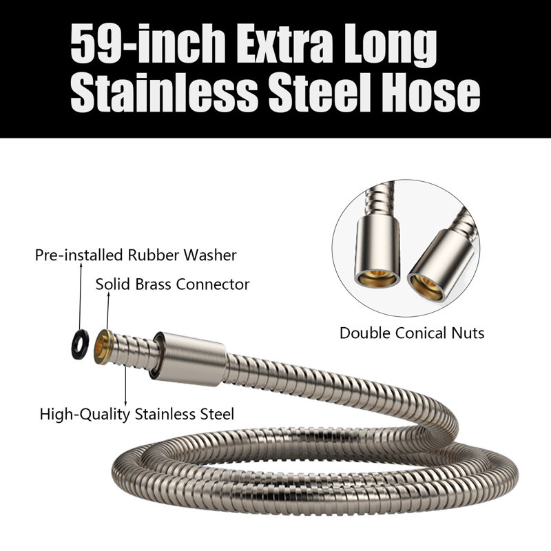 6 Modes High Pressure Handheld Showerhead With Filters, Filtered Shower Head With Handheld,, Brushed Nickel