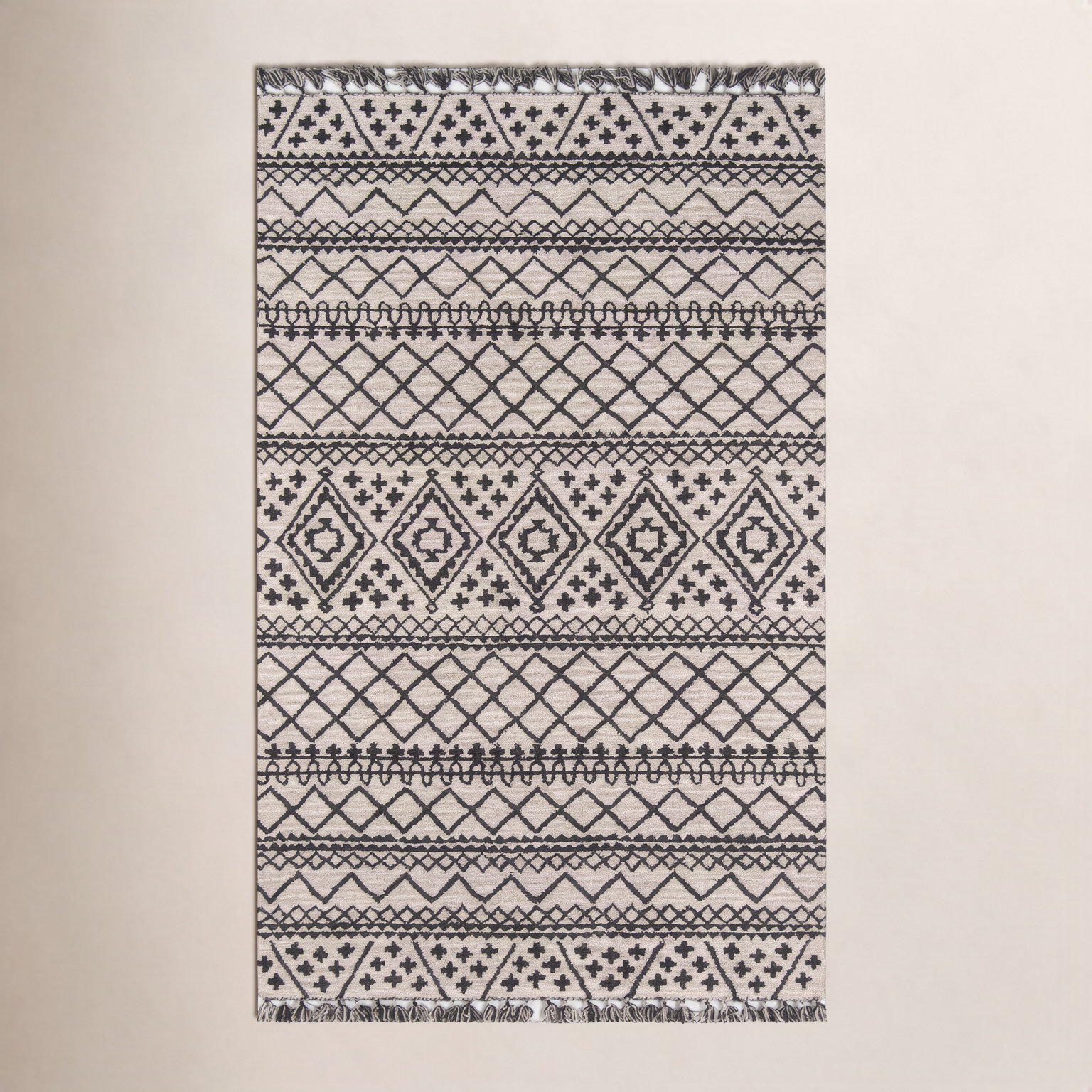 Bronte Black Gray Hand-Tufted Wool Rug, Rectangle 2' x 3'