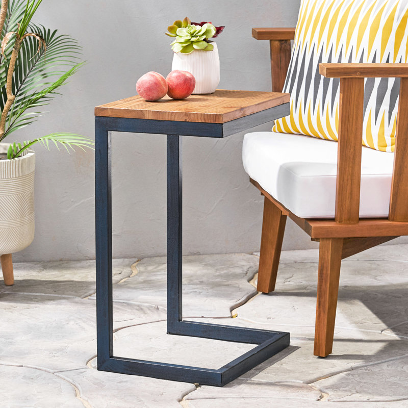 Table d'appoint élégante Elegant - Base en bois de sapin naturel et en fer et métal