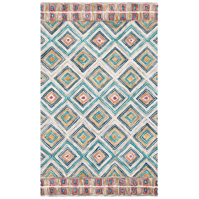 Tapis géométrique en laine touffeté à la main Deyoung
