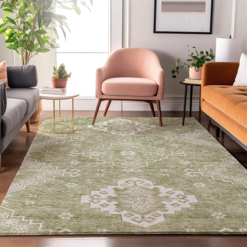 Tapis en aloès Prisco lavable à la machine de qualité supérieure, Rectangulaire 3 pi x 5 pi