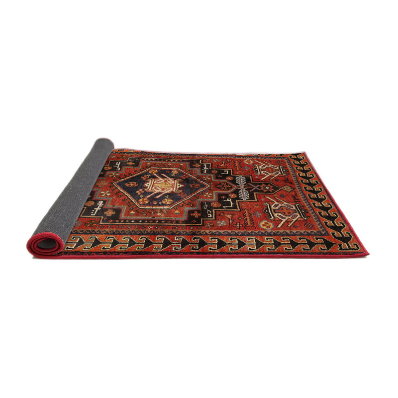 Tapis traditionnel rouge / brun Esenler, Carré 6 pi