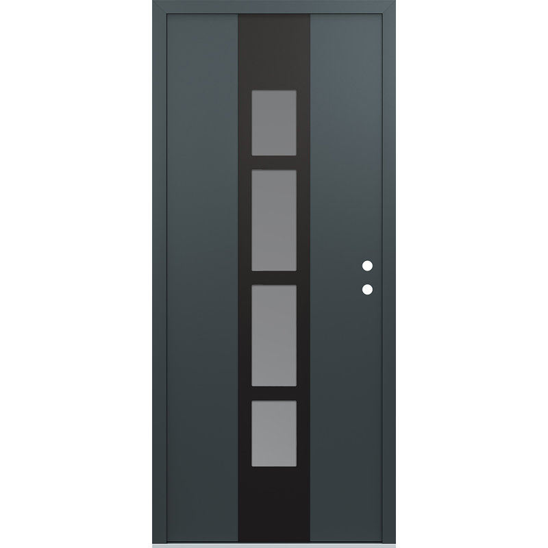 Porte d'entrée pré-montée Diamond A10, Anthracite / anthracite / givré, Gauche