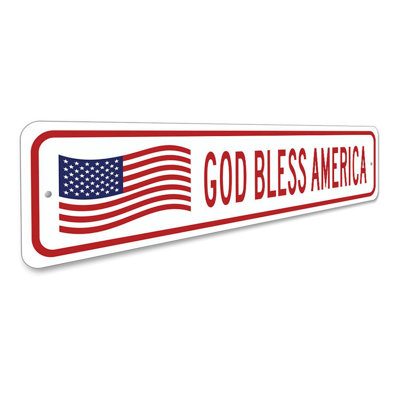 «God Bless America», drapeau américain en aluminium