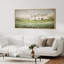 «White Cottage in Wildflower Field», toile encadrée - Paysage mural, art mural-115165232-115165234